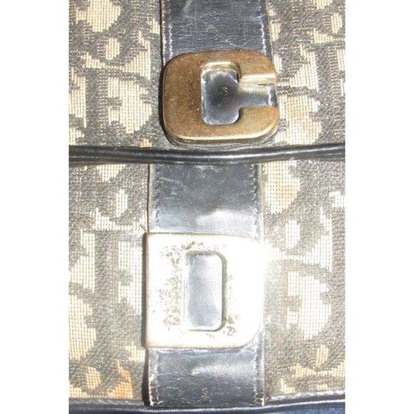 Dior Two Way Belt Purse Gold CD Accent Removable Strap Black Grey Trotter Print - Picture 3 of 12